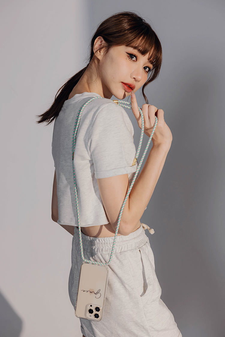 細字簽名 - (客製化) iPhone透明掛繩手機殼