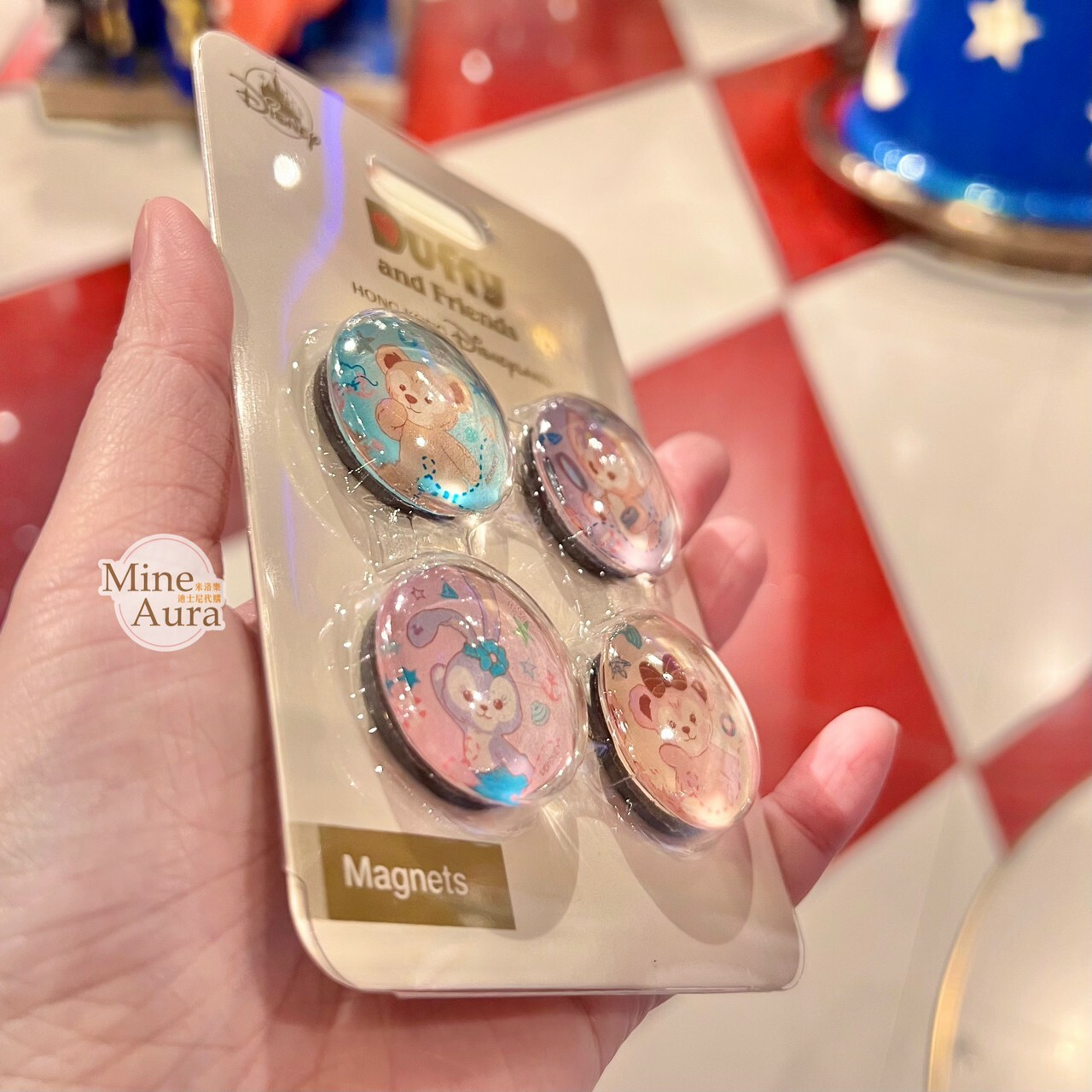 達菲 Duffy 與好友們 圓形 磁鐵4入組 D&F達菲系列 -香港迪士尼樂園