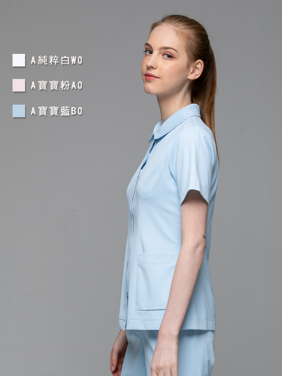 【 A204-B0 】女護理上衣-A科技布-寶寶藍