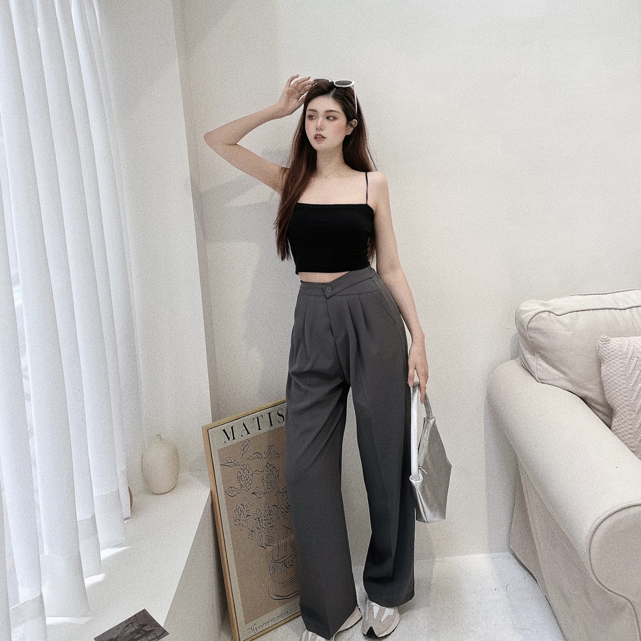 絲滑交叉褲頭涼感西裝褲/四色