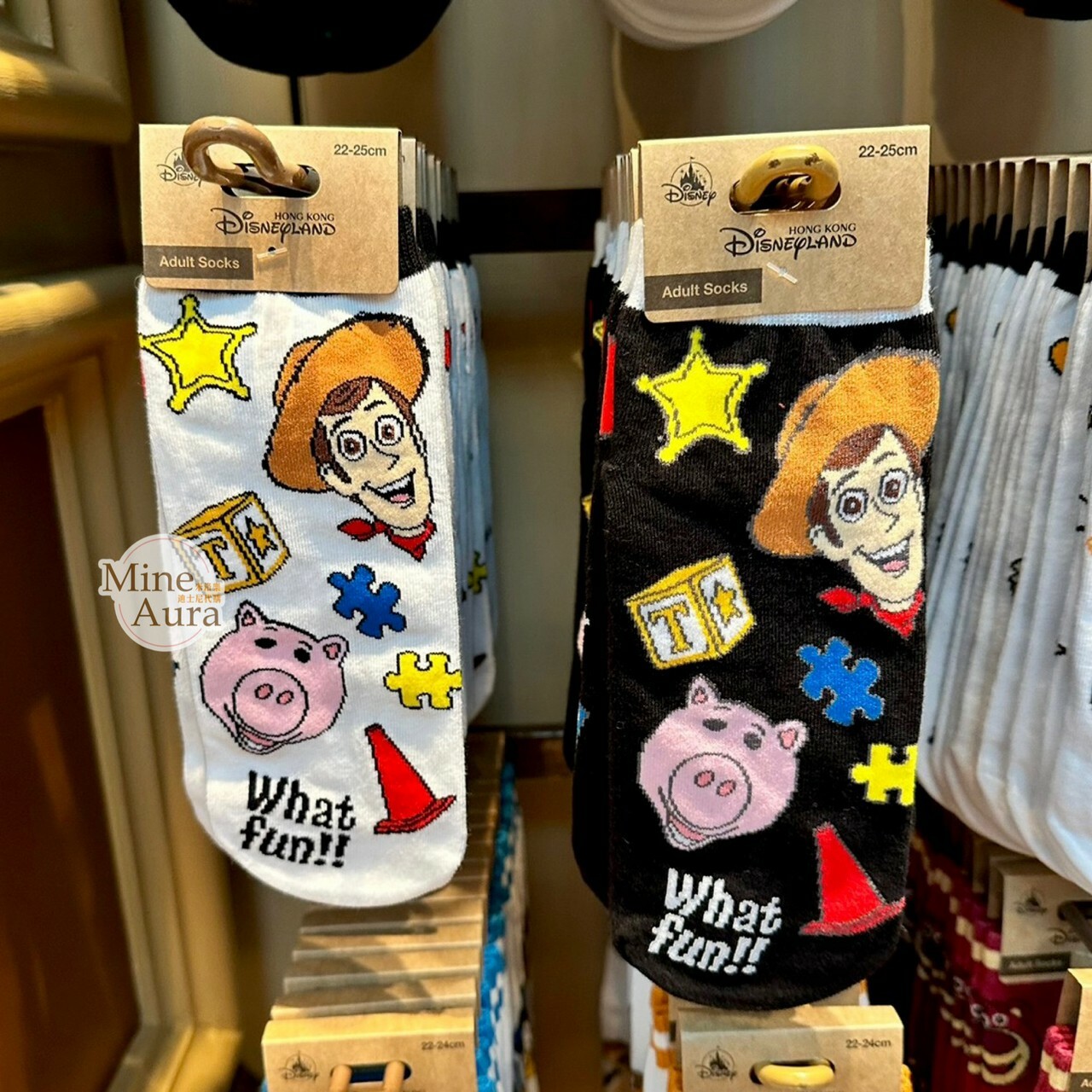胡迪 Woody 火腿豬 Ham 大頭圖案 襪子 玩具總動員 Toy Story -香港迪士尼樂園