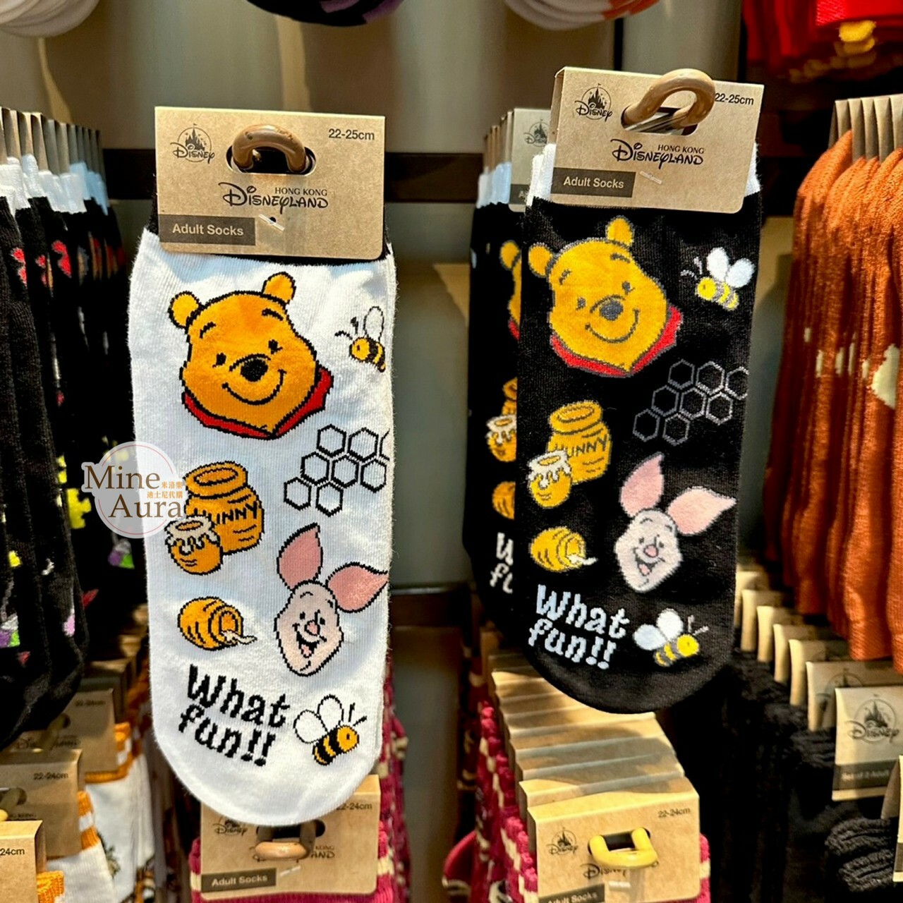 小熊維尼 Winnie the Pooh 與好友們 大頭圖案 襪子 -香港迪士尼樂園