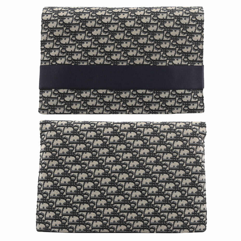 【CHRISTIAN DIOR】Logo 滿版羊毛圍巾眼罩及室內拖收納包居家組(藍色)