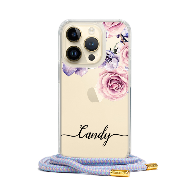 古典玫瑰 - (客製化) iPhone透明掛繩手機殼