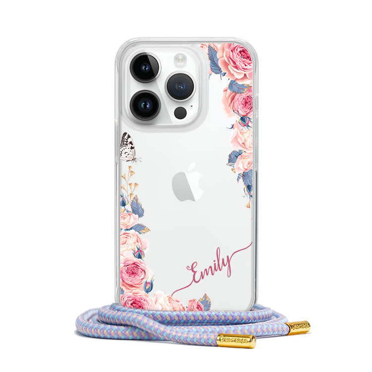 婚禮玫瑰 - (客製化) iPhone透明掛繩手機殼
