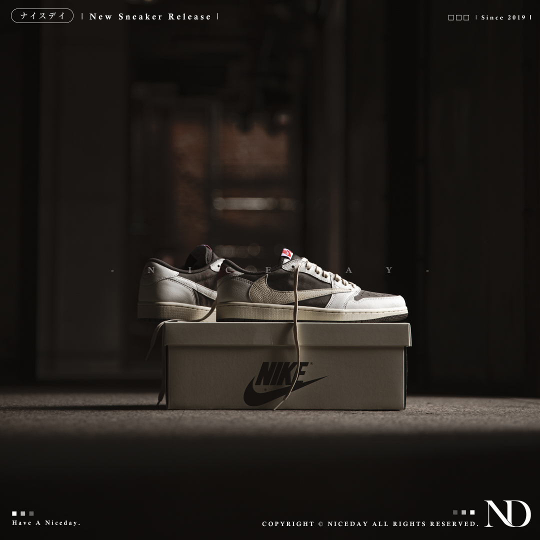 NICEDAY 代購 Travis Scott x Air Jordan 1 Low 倒勾 摩卡 白 棕 男女尺寸 DM7866-162