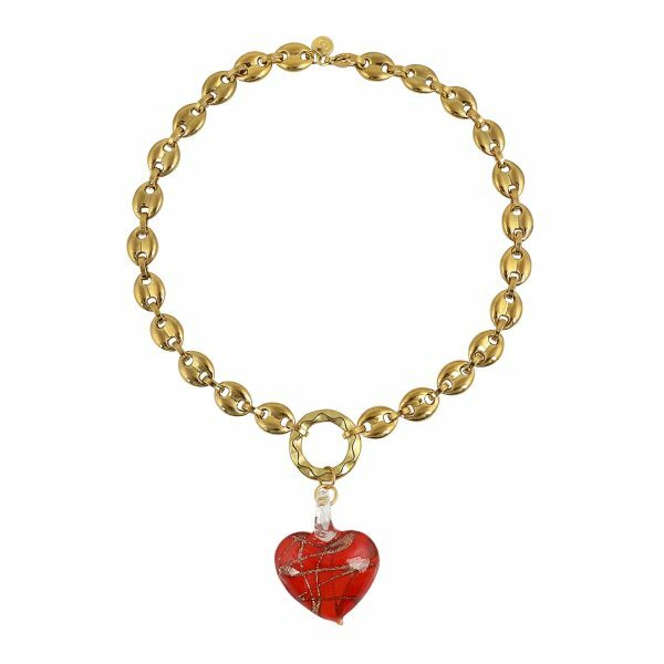 1MY0520-018 MAYOL 希臘全人手製飾品 Mayol Heart Of Glass Necklace Red N18 (A-EU-E)