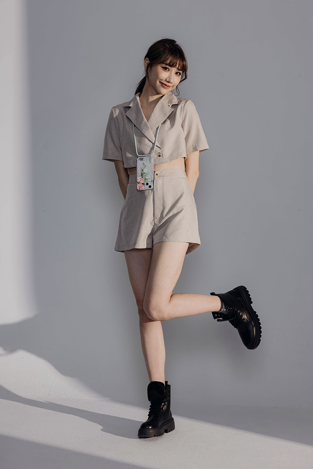 文青玫瑰 - (客製化) iPhone透明掛繩手機殼