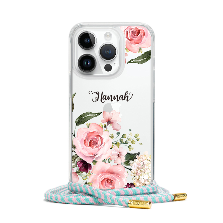 浪漫玫瑰 - (客製化) iPhone透明掛繩手機殼