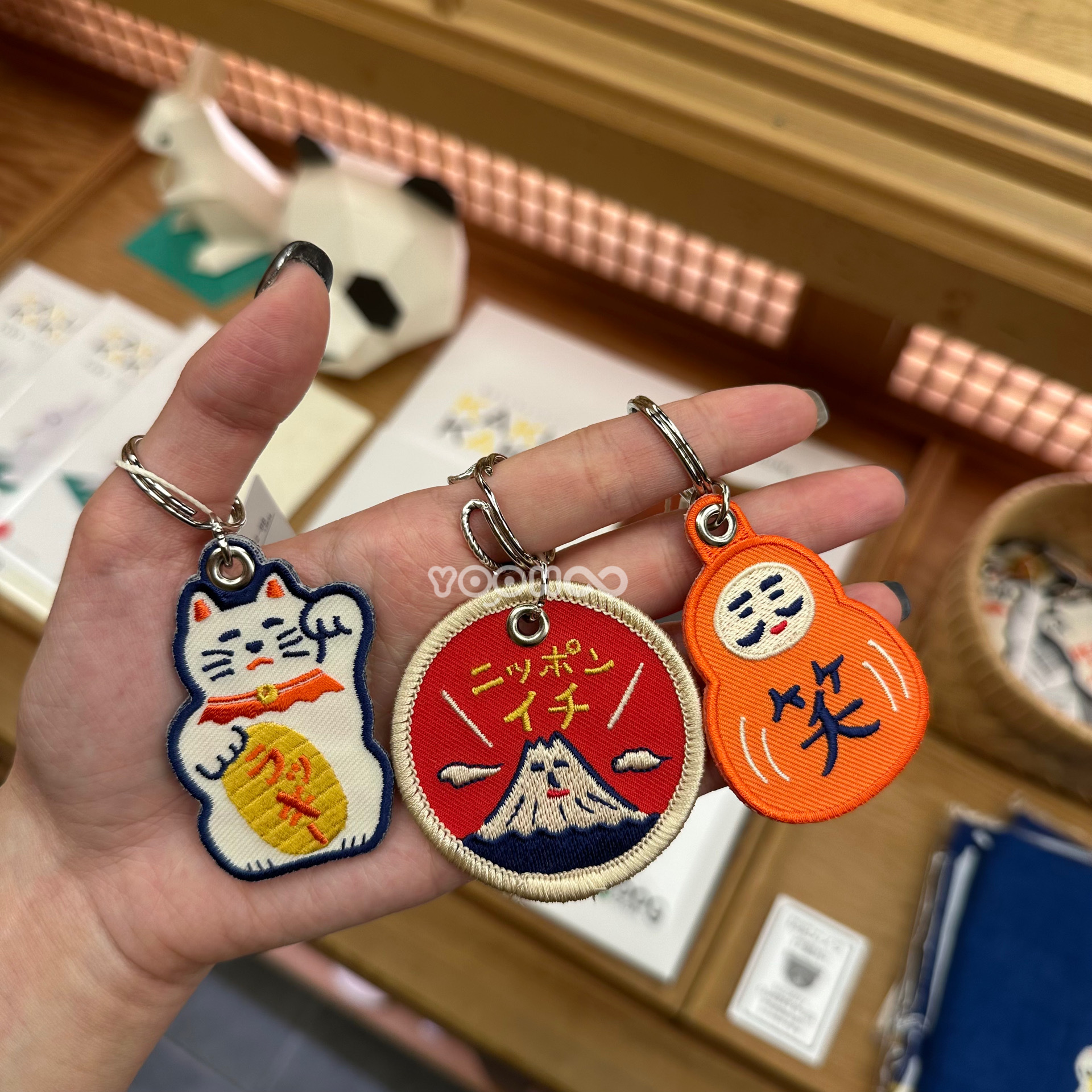 預購┃NEW RETRO × BEAMS JAPAN / 別注 招財貓 富士山 達摩 縁起物 刺繡 鑰匙圈