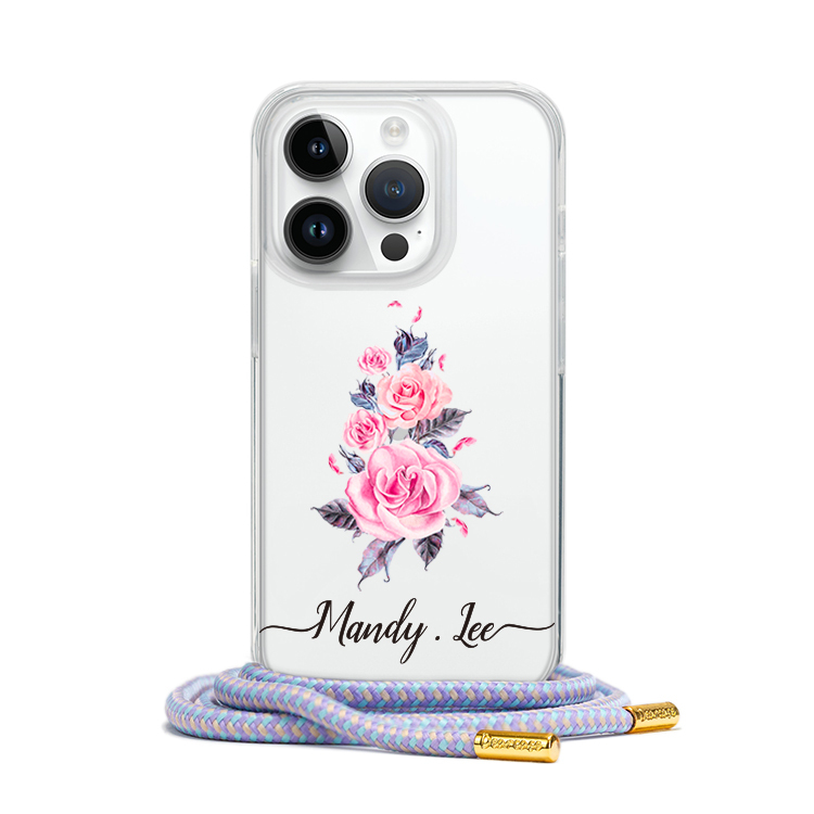 專情玫瑰 - (客製化) iPhone背帶掛繩手機殼