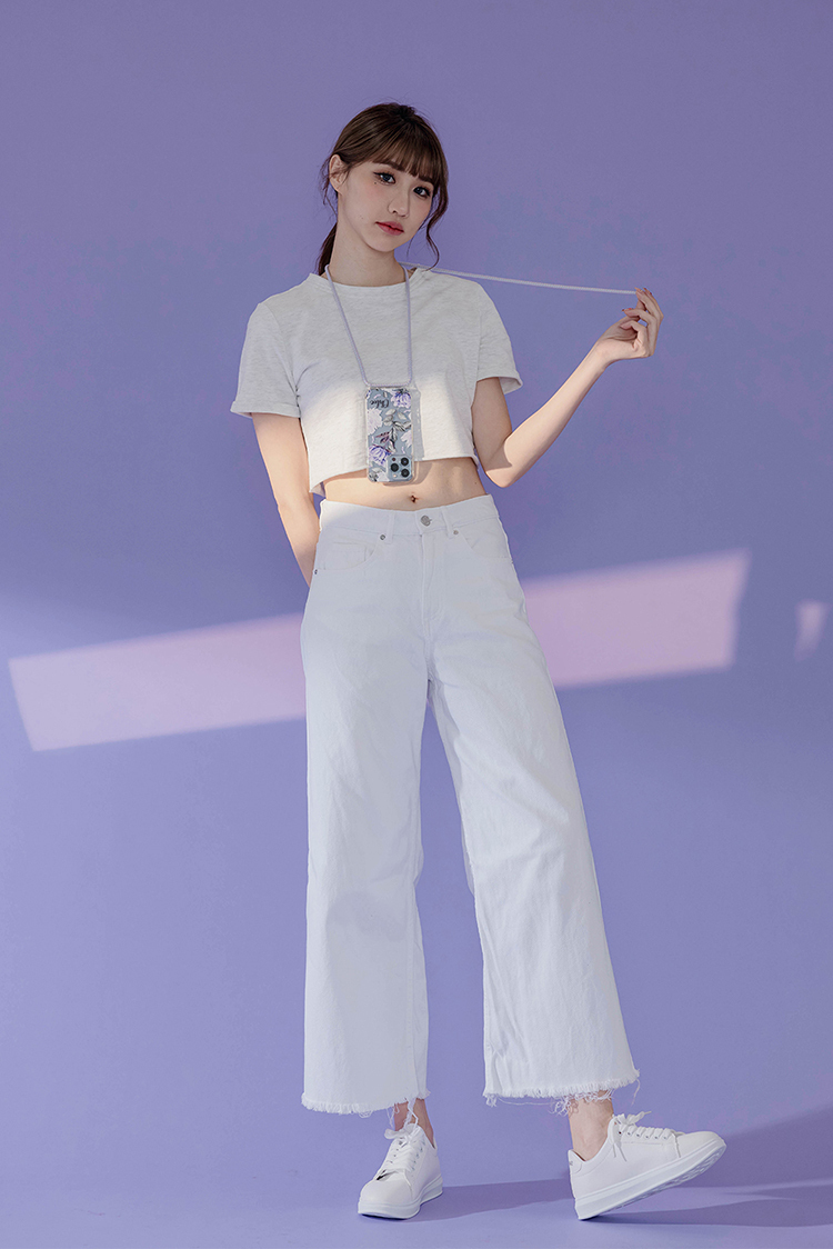 紫色牡丹 - (客製化) iPhone背帶掛繩手機殼