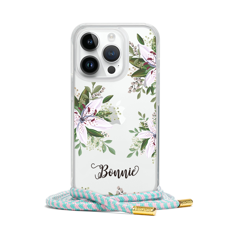 清新百合 - (客製化) iPhone背帶掛繩手機殼