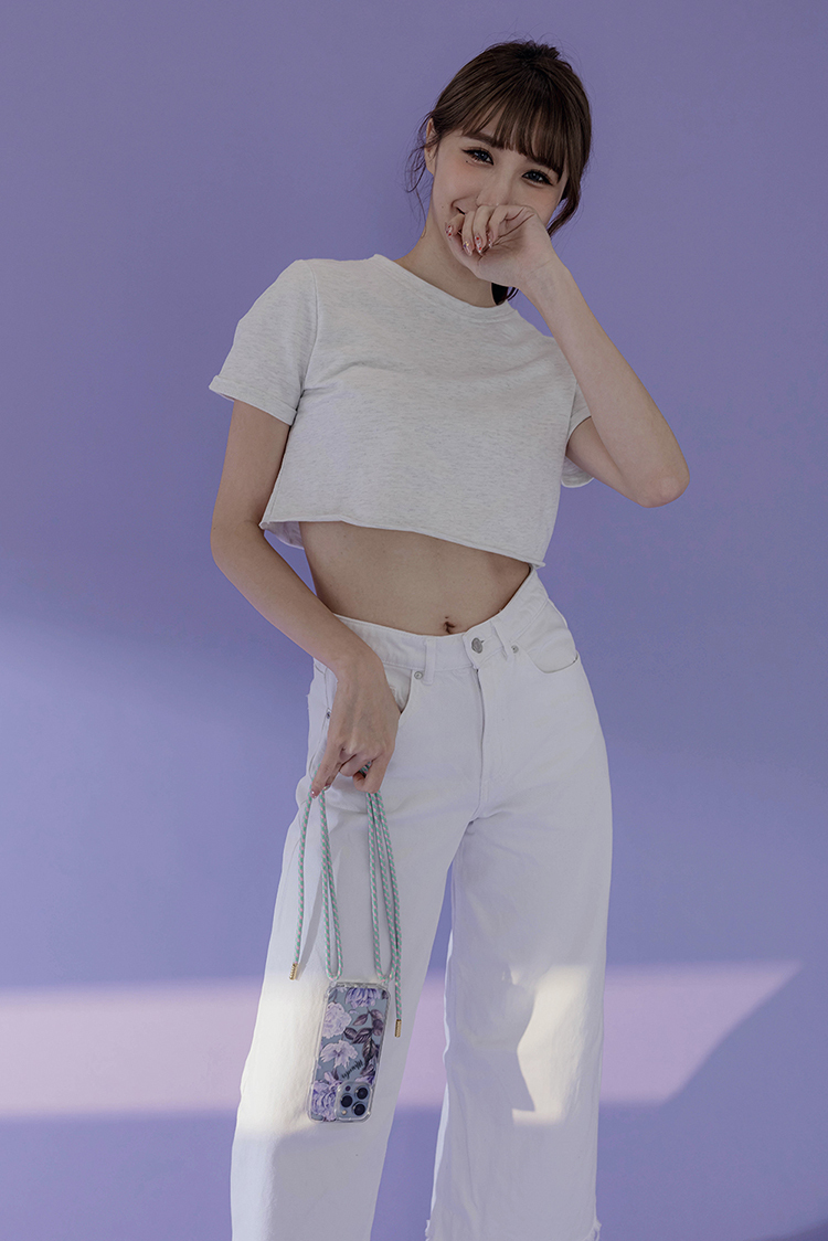 紫康乃馨 - (客製化) iPhone背帶掛繩手機殼