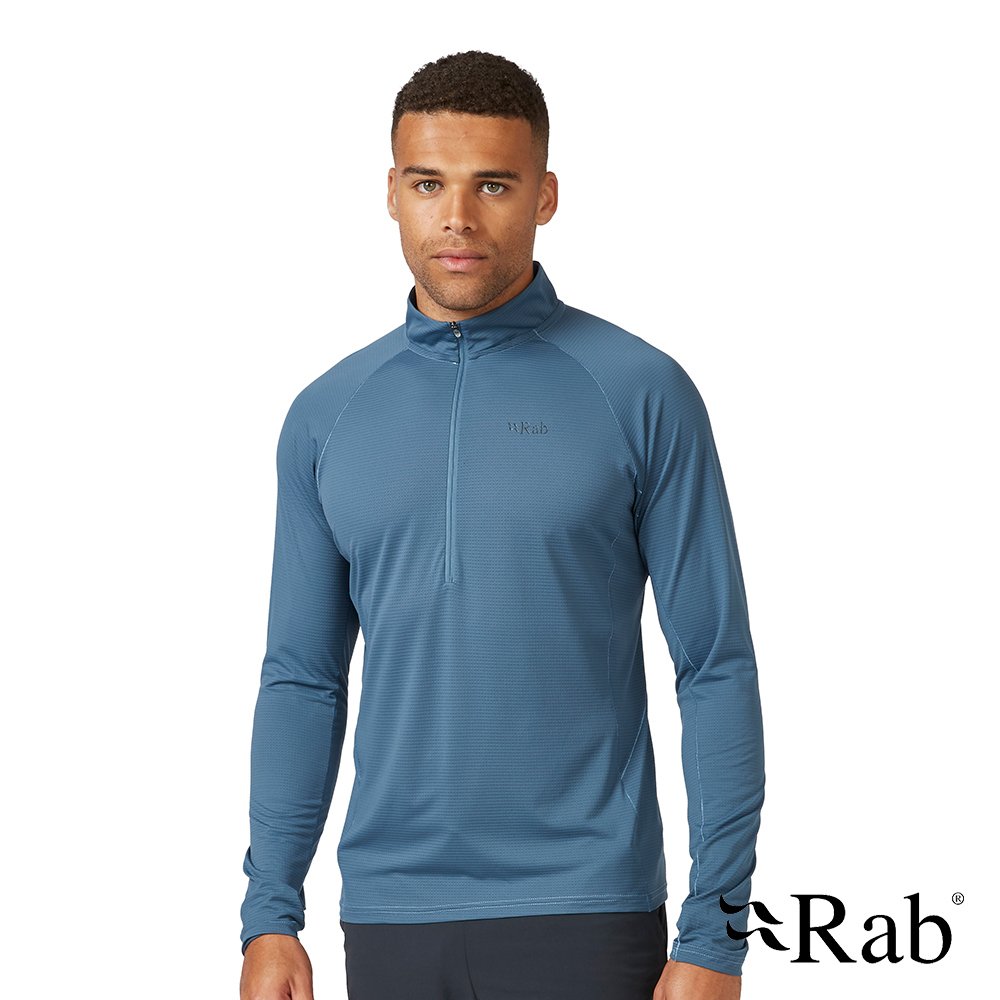 Rab Men's Sonic LS Zip 男款 長袖透氣拉鍊排汗衣 QBL-03-ORB 獵戶藍 [HappyOutdoor]