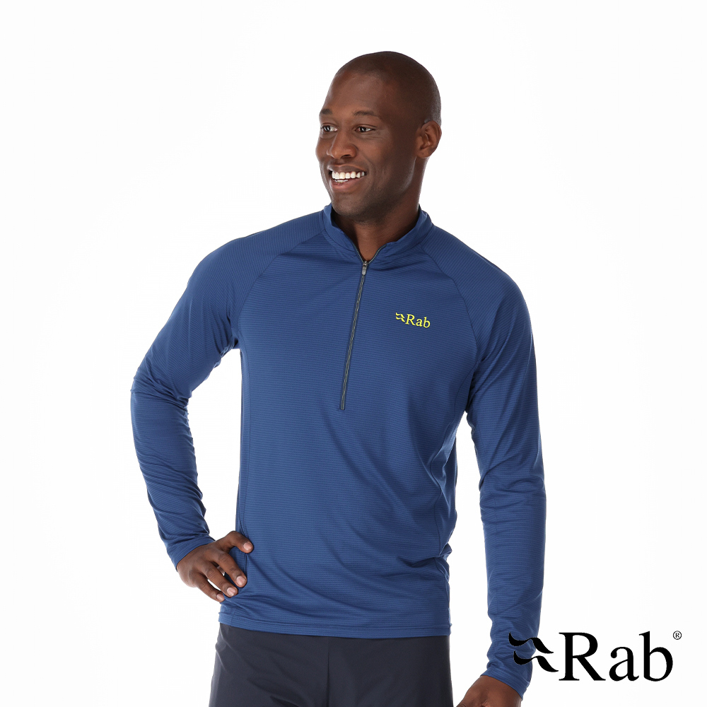 Rab Men's Sonic LS Zip 男款 長袖透氣拉鍊排汗衣 QBL-03-NFB 夜落藍 [HappyOutdoor]