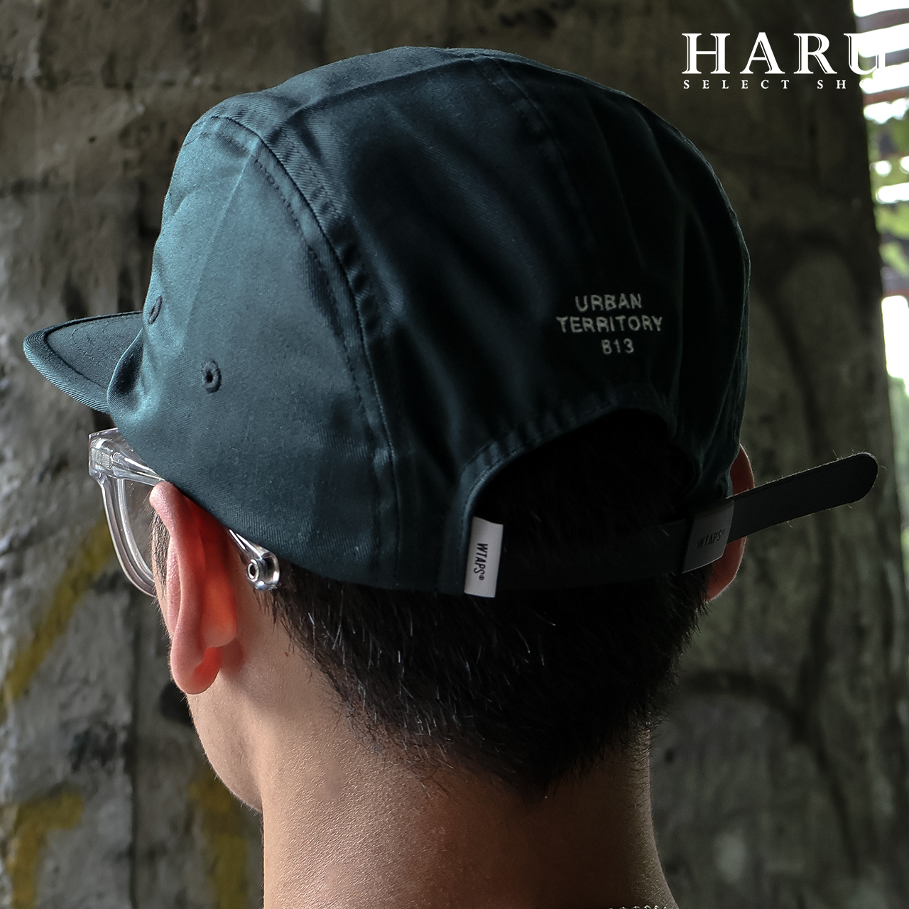 HAru] WTAPS HatCap T-5 03 CAP CTPL TWILL DOT SIGHT 黑綠皮革調整帶老帽