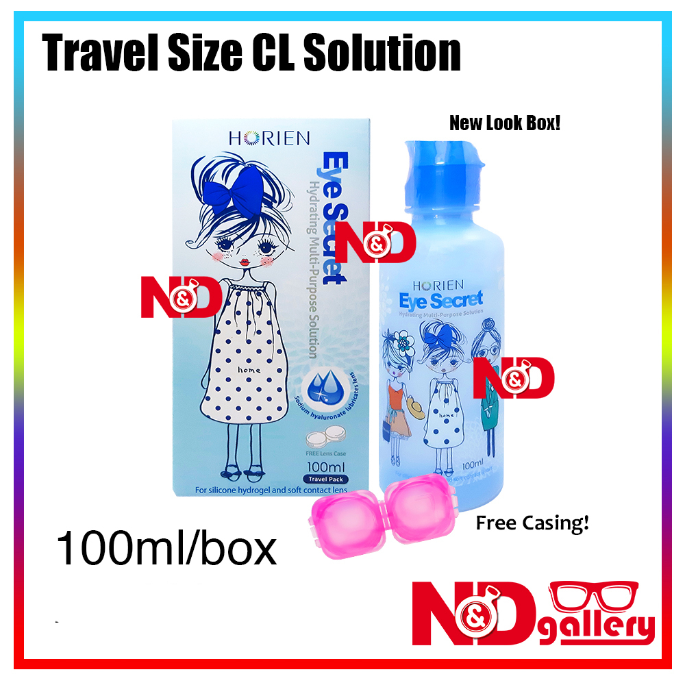 Horien Eye secret 100ml Multi purpose solution , with HA+ for all type of soft contact lens , expired 2025/08