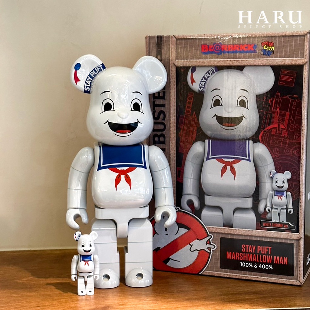 現貨BE@RBRICK STAY PUFT MARSHMALLOW MAN WHITE CHROME Ver. 1000 