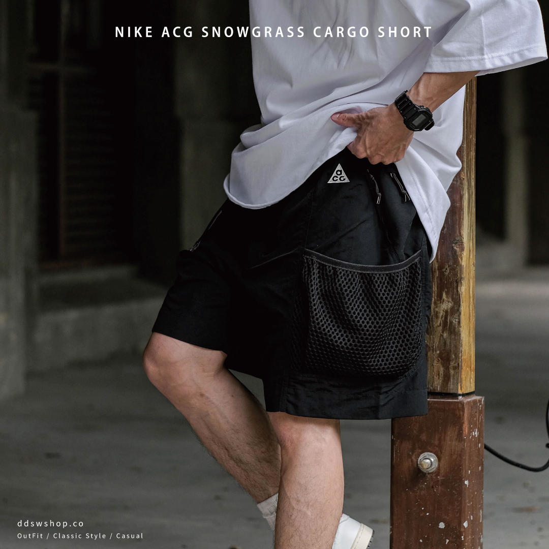 Nike ACG 23S/S 工裝短褲 刺繡腰帶 機能布料 黑色 DV9401-010