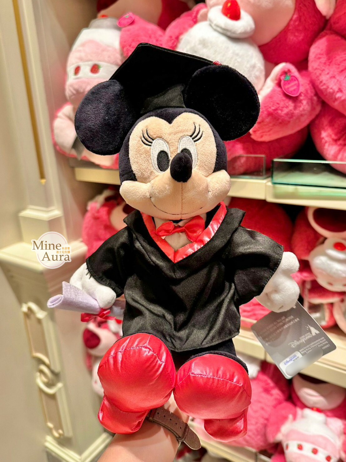 米妮 Minnie 學士服造型 娃娃 玩偶 -香港迪士尼樂園