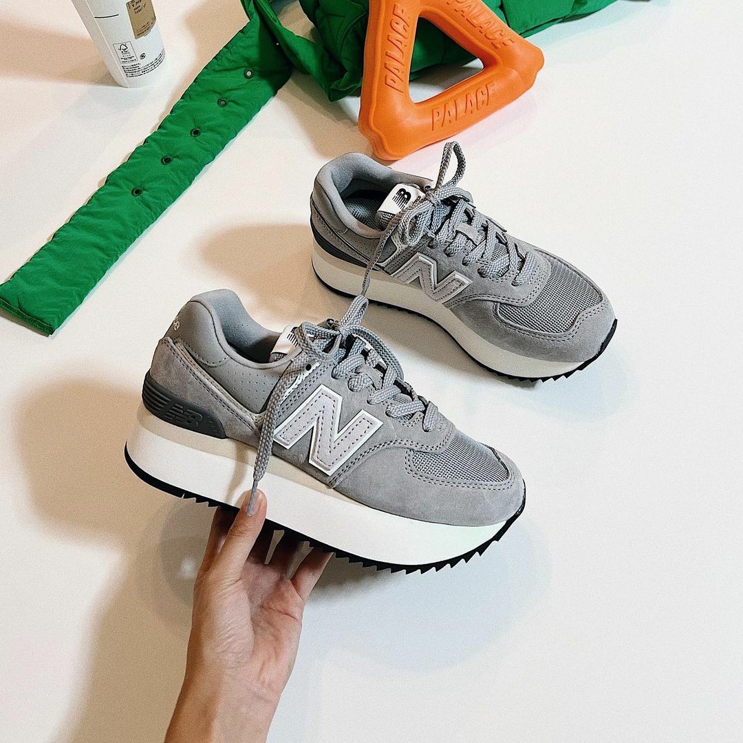 New Balance 574 元祖灰 灰色 白色 李知恩 IU 同款 厚底鞋 增高 6公分 WL574ZBA