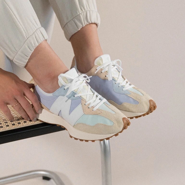 New Balance 327 糖果粉 馬卡龍 寶寶藍 漸層 白色 歐洲限定 復古鞋 WS327PAB