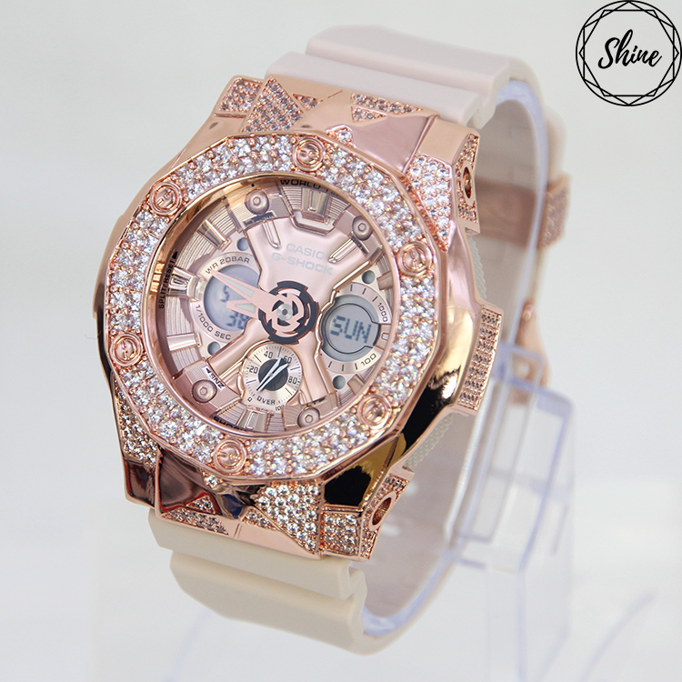 玫瑰金 Mini-G 改裝手錶 GMA-S120MF-4A - 尋星