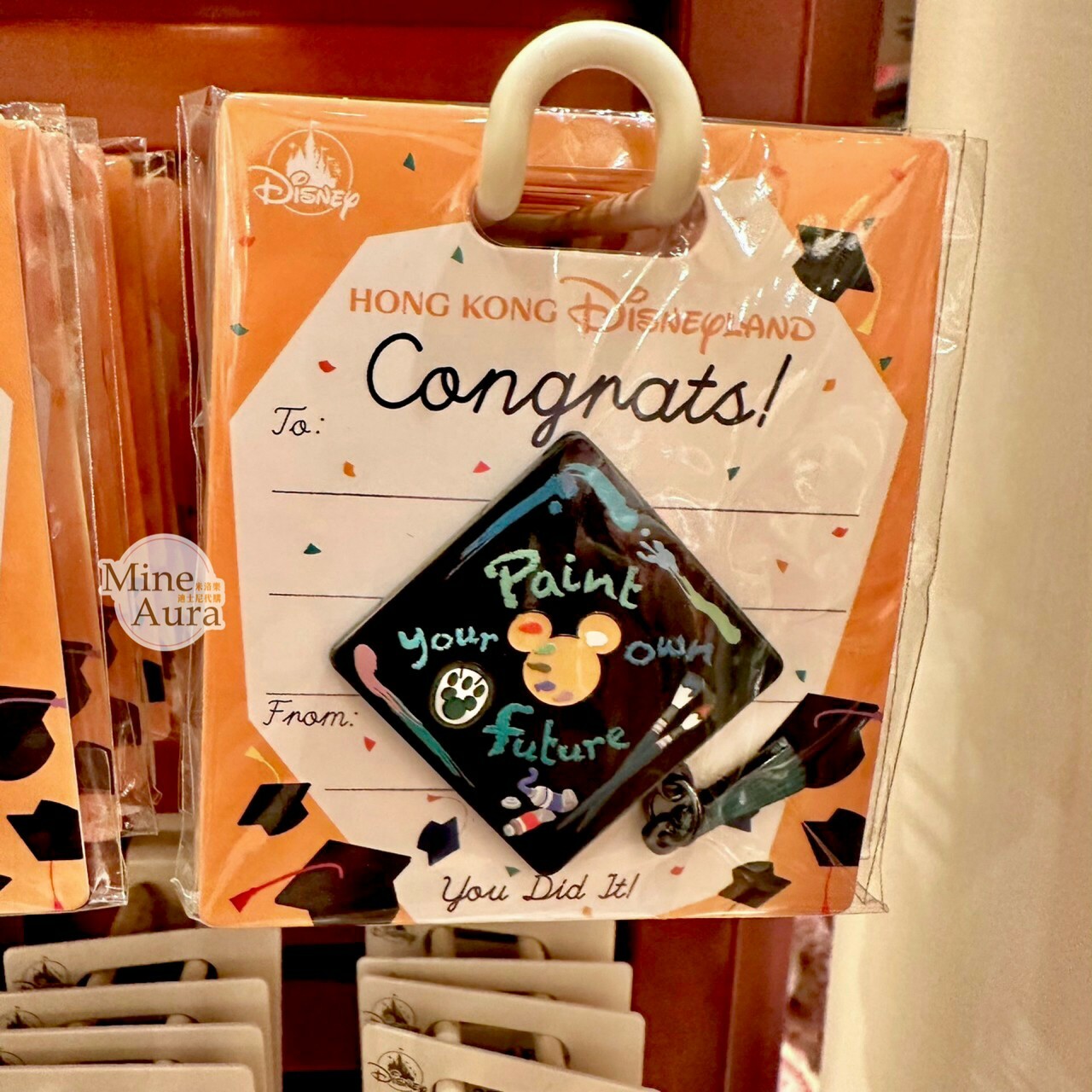 傑拉托尼 畫家貓 Gelatoni 畢業 學士帽 造型 徽章 PIN -香港迪士尼樂園