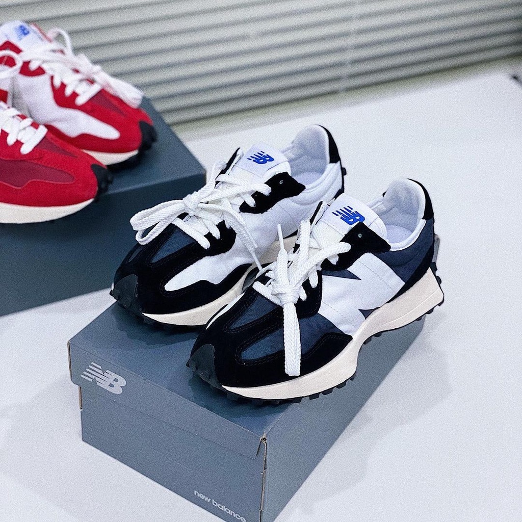 New Balance 327 黑白藍 黑色 白色 復古鞋 MS327LB1