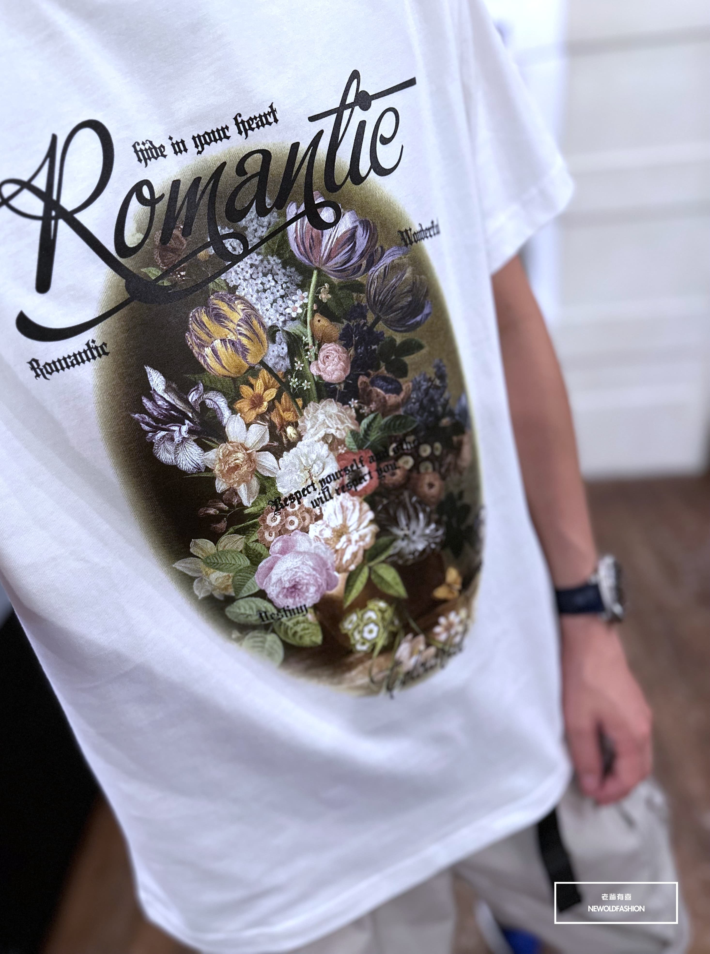 『新品上市』重磅Romantic花卉短T(NOF23052567)-白