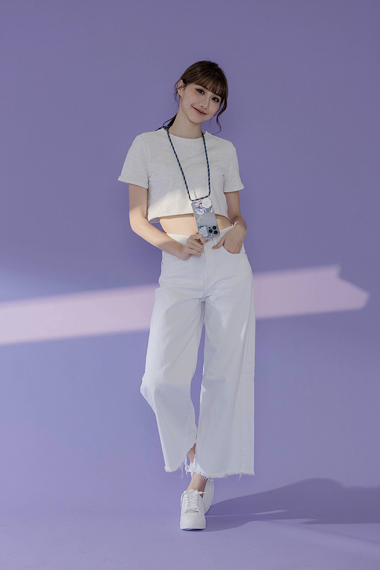 藍紫玫瑰 - (客製化) iPhone背帶掛繩手機殼