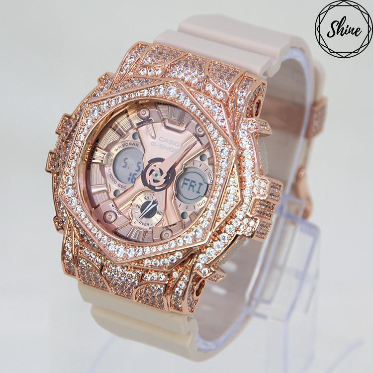 玫瑰金 Mini-G 改裝手錶 GMA-S120MF-4A - 玫瑰