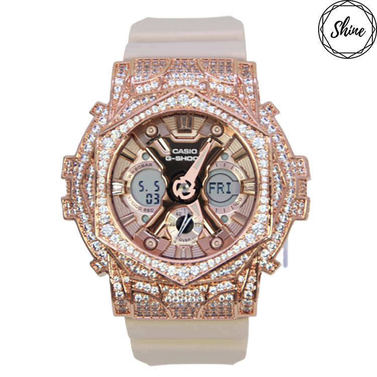 玫瑰金 Mini-G 改裝手錶 GMA-S120MF-4A - 玫瑰