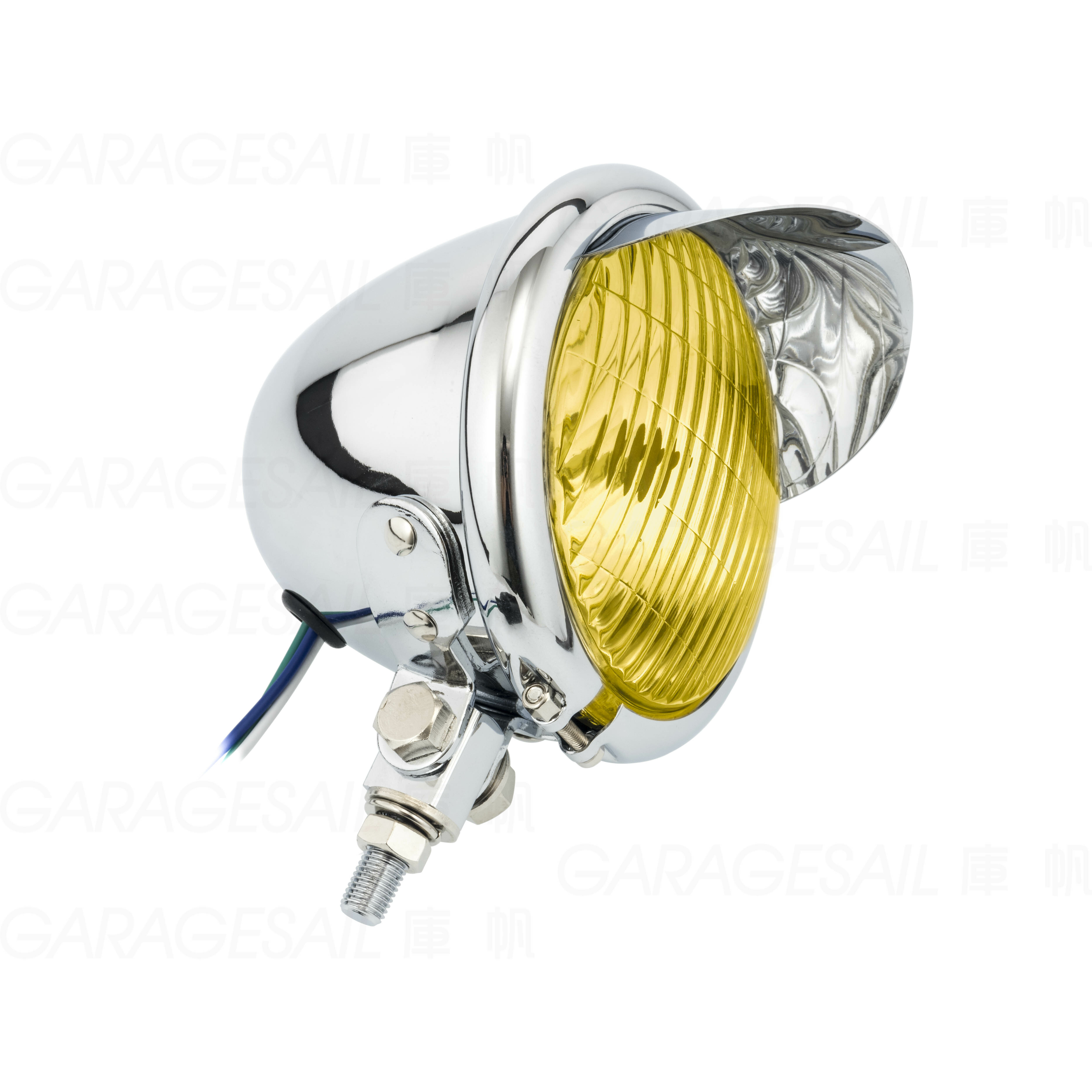 4.5吋圓 下鎖式 燈簷大燈 電鍍銀