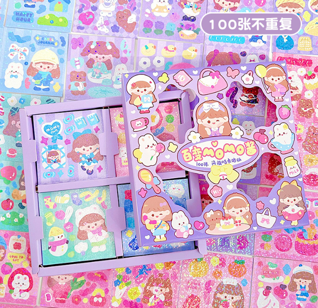 清货 镭射咕卡贴纸礼盒装 款式随机（100张）