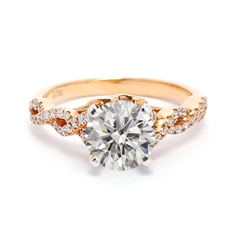 18K玫瑰金鑽石戒指托