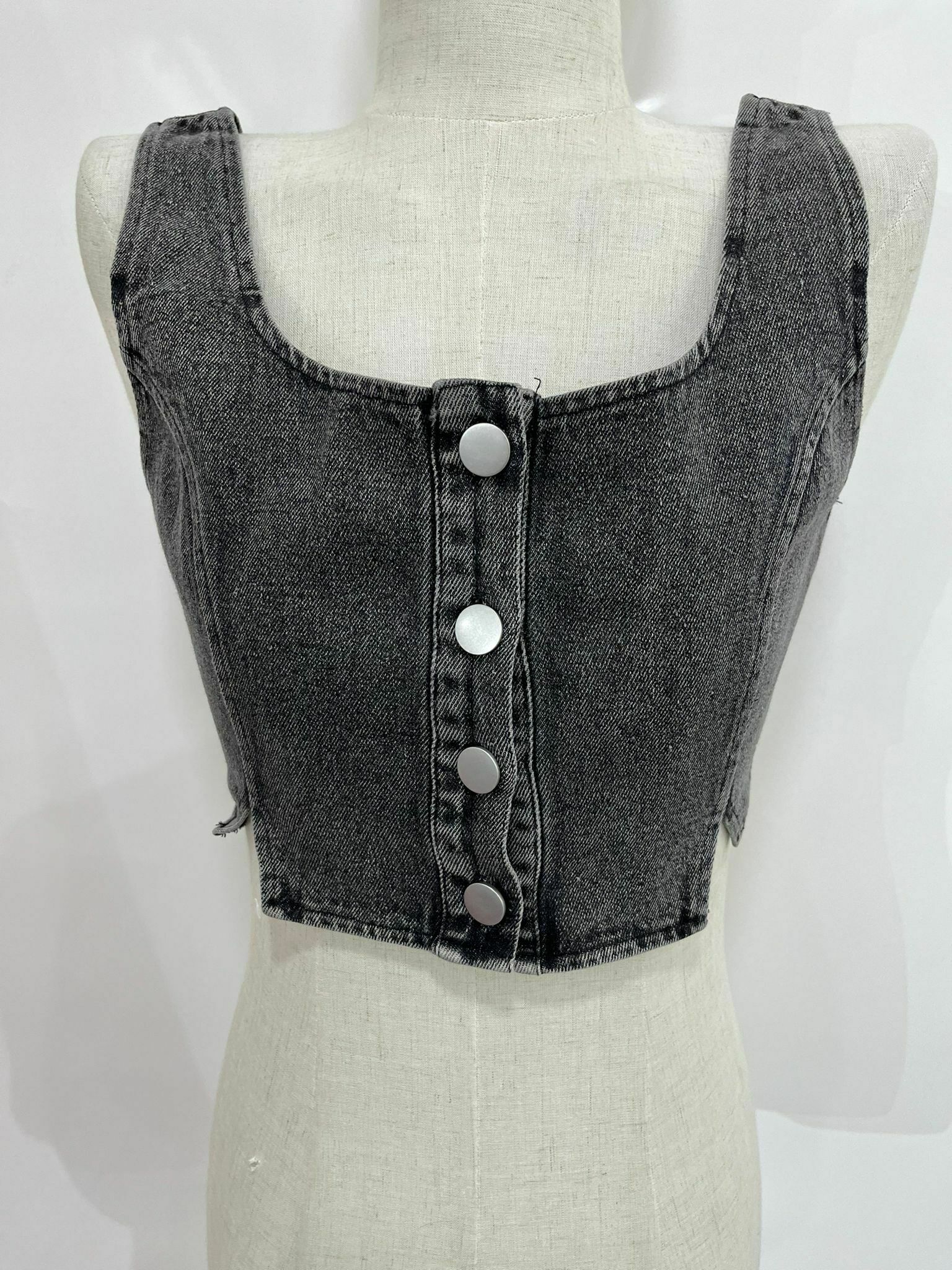 J-Clair 黑色牛仔後橡筋短背心 492067 - M