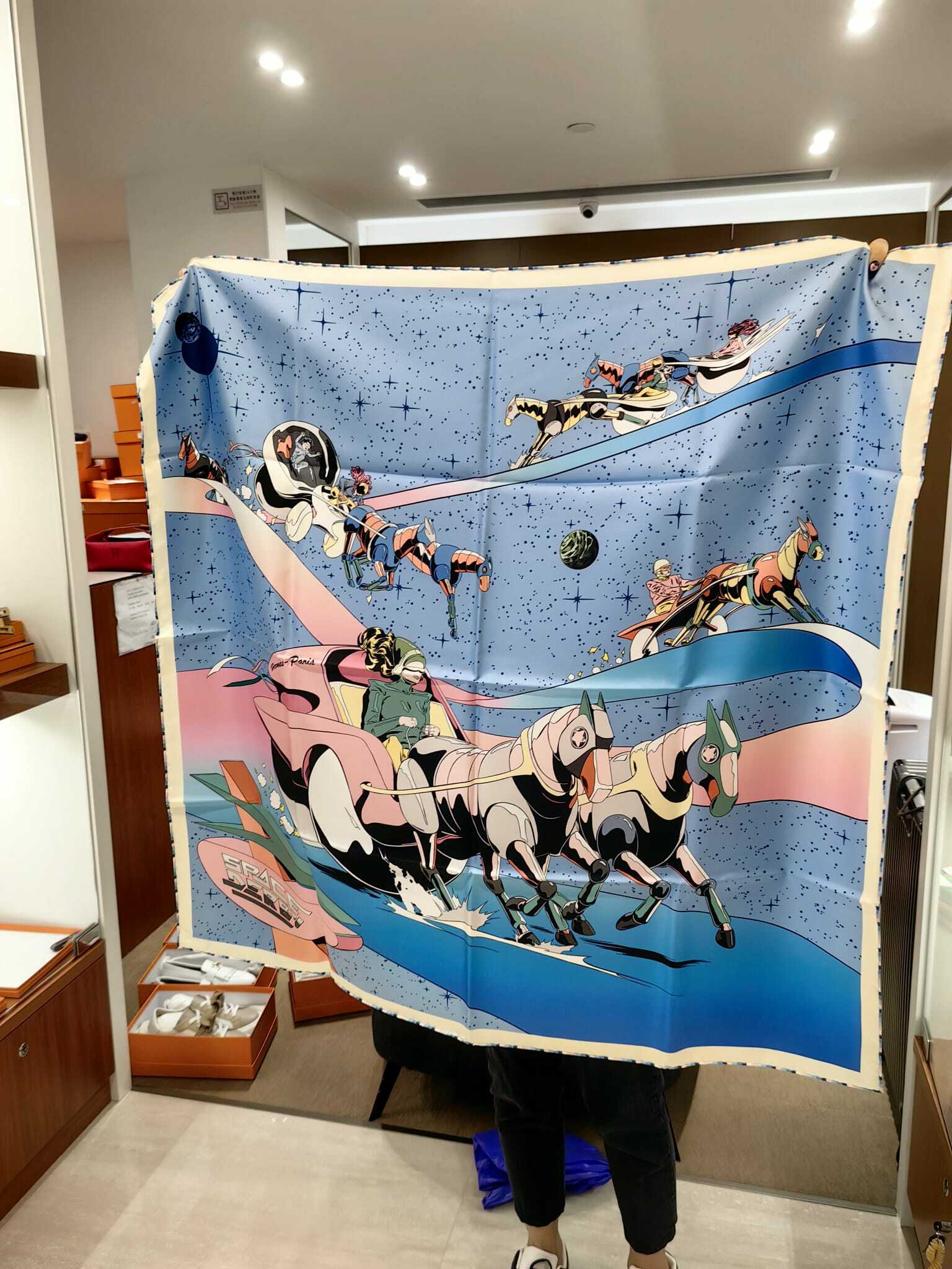 Scarf 100% soie 90 × 90cm