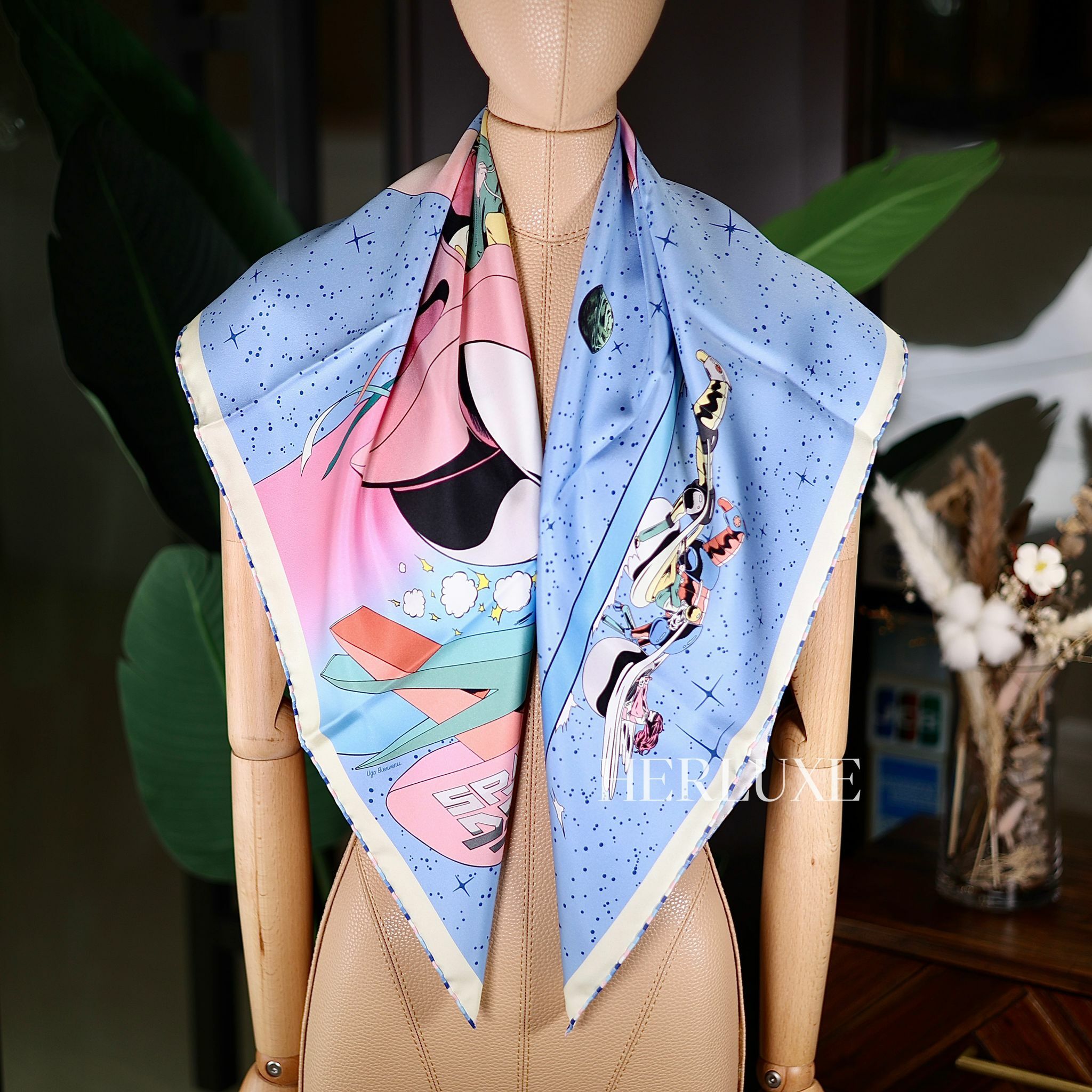 Scarf 100% soie 90 × 90cm