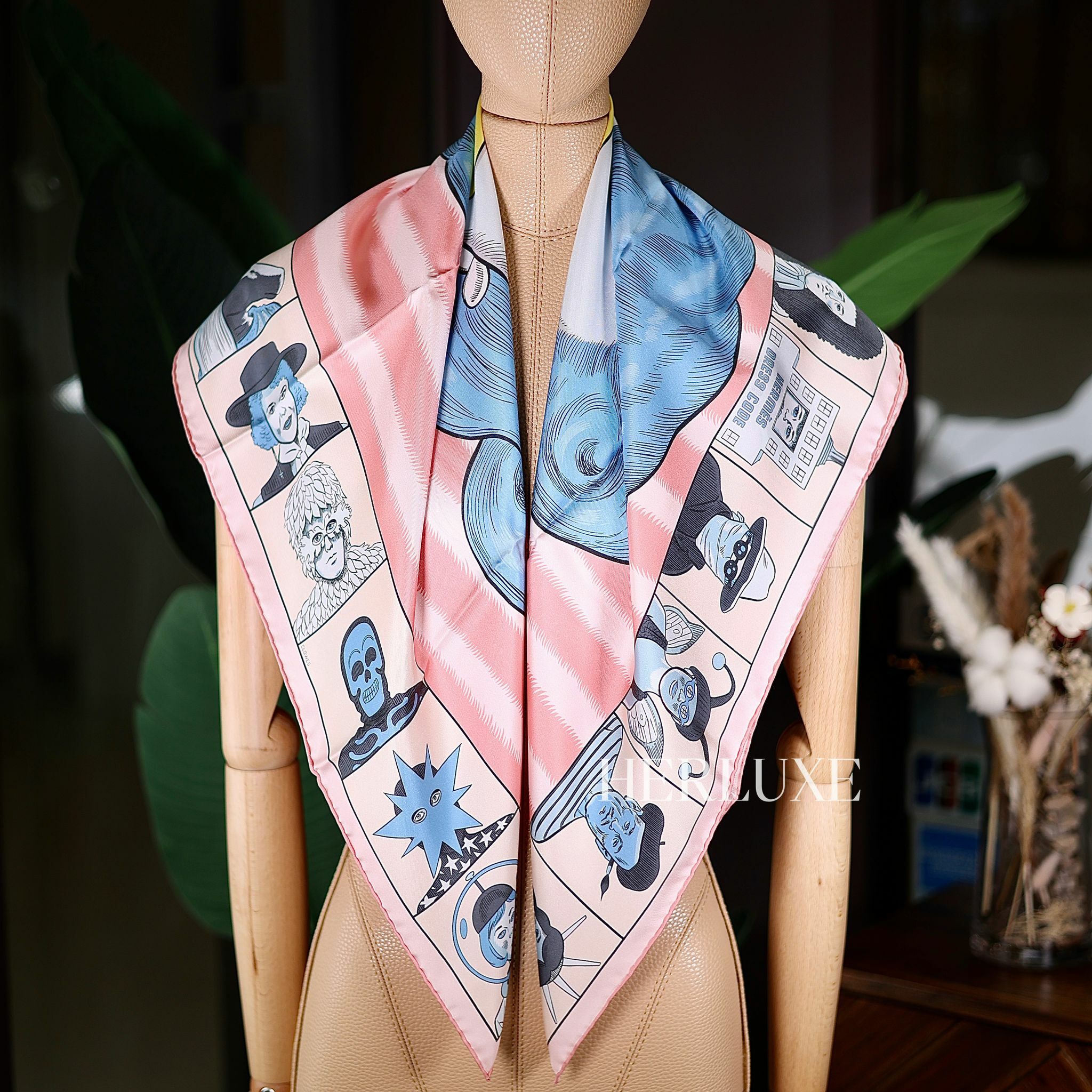 Scarf 100% soie 90 × 90cm