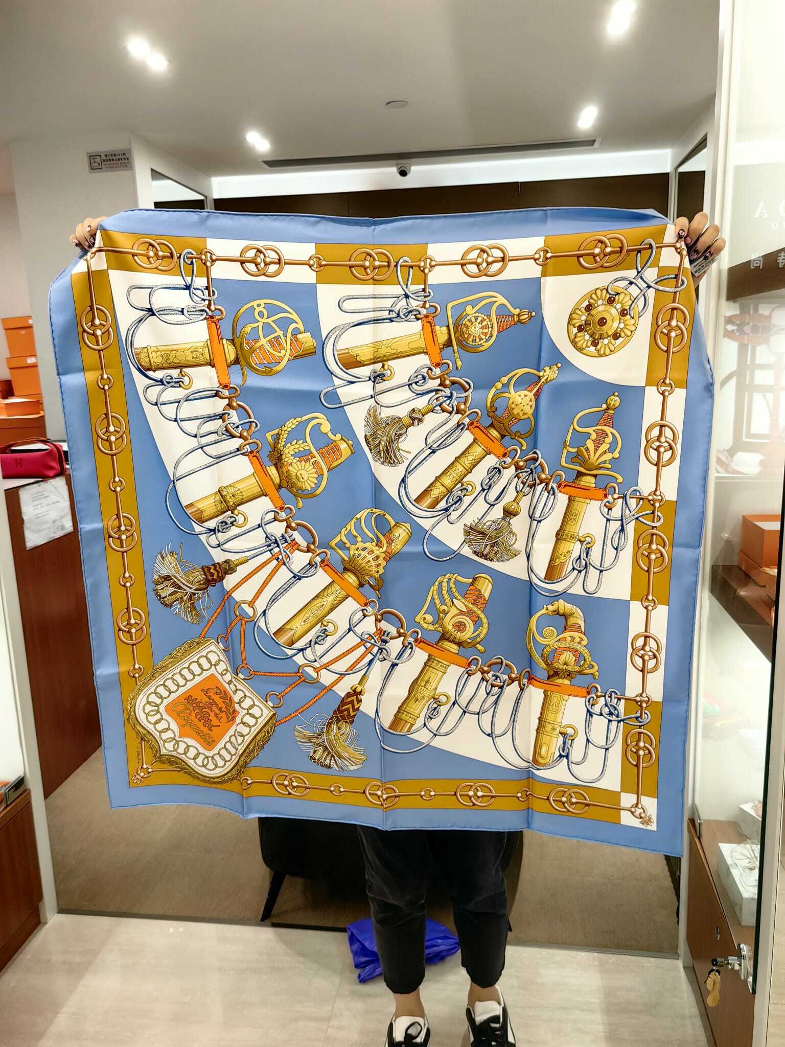 Scarf 100% soie 90 × 90cm