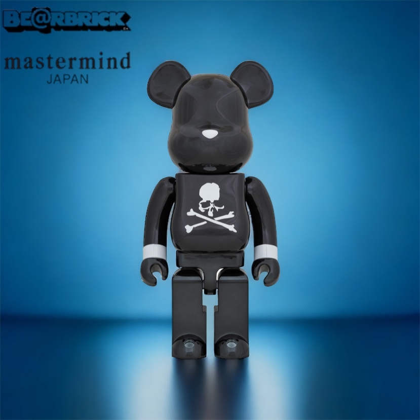 BEARBRICK 1000% MASTERMIND JAPAN BLACK CHROME