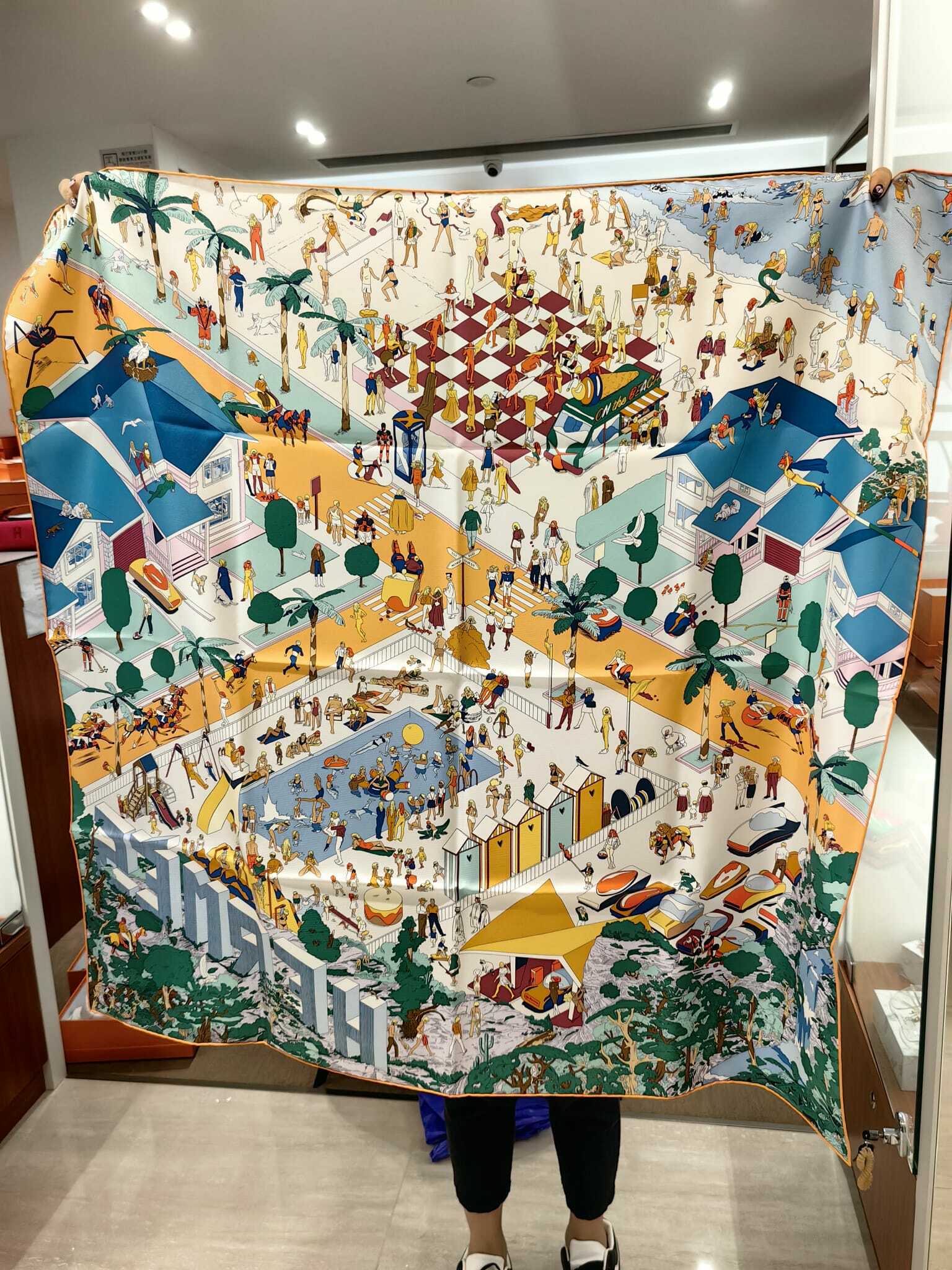 Scarf 100% soie 90 × 90cm