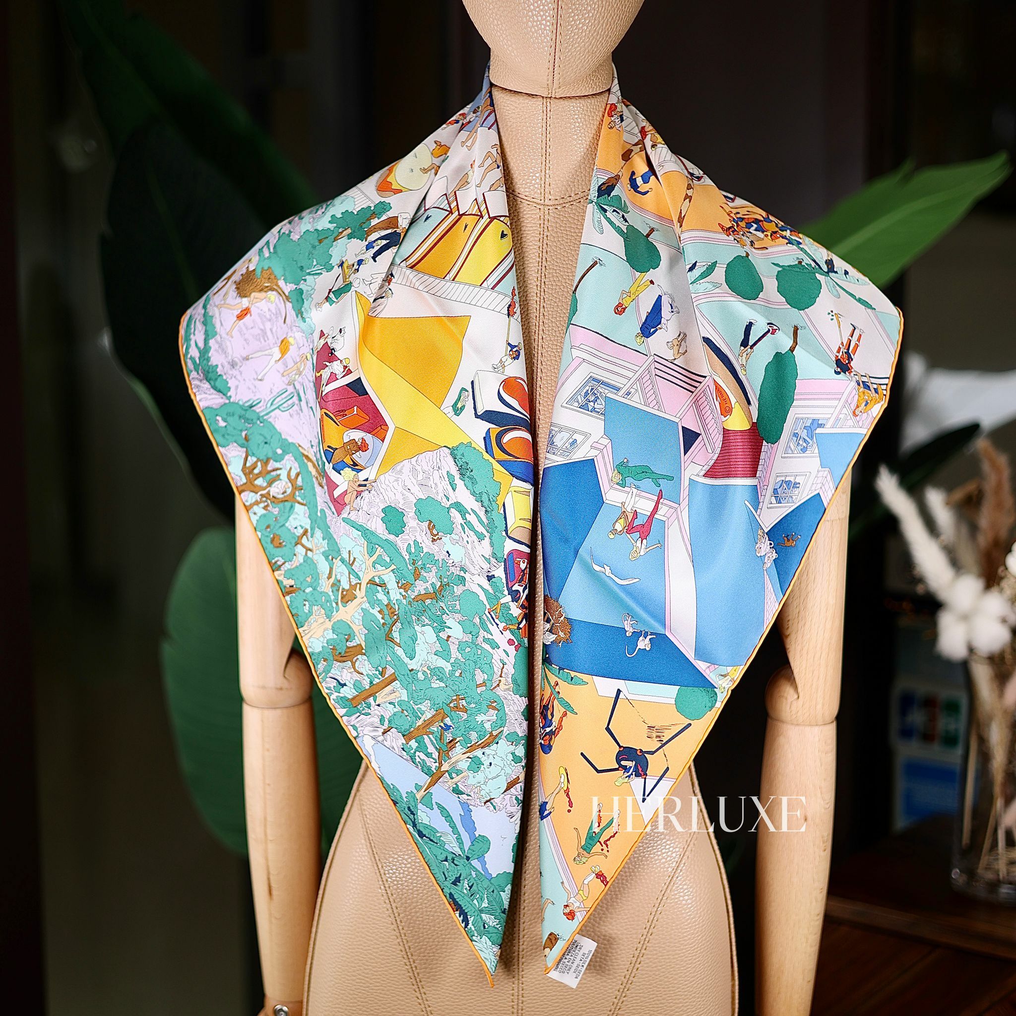 Scarf 100% soie 90 × 90cm