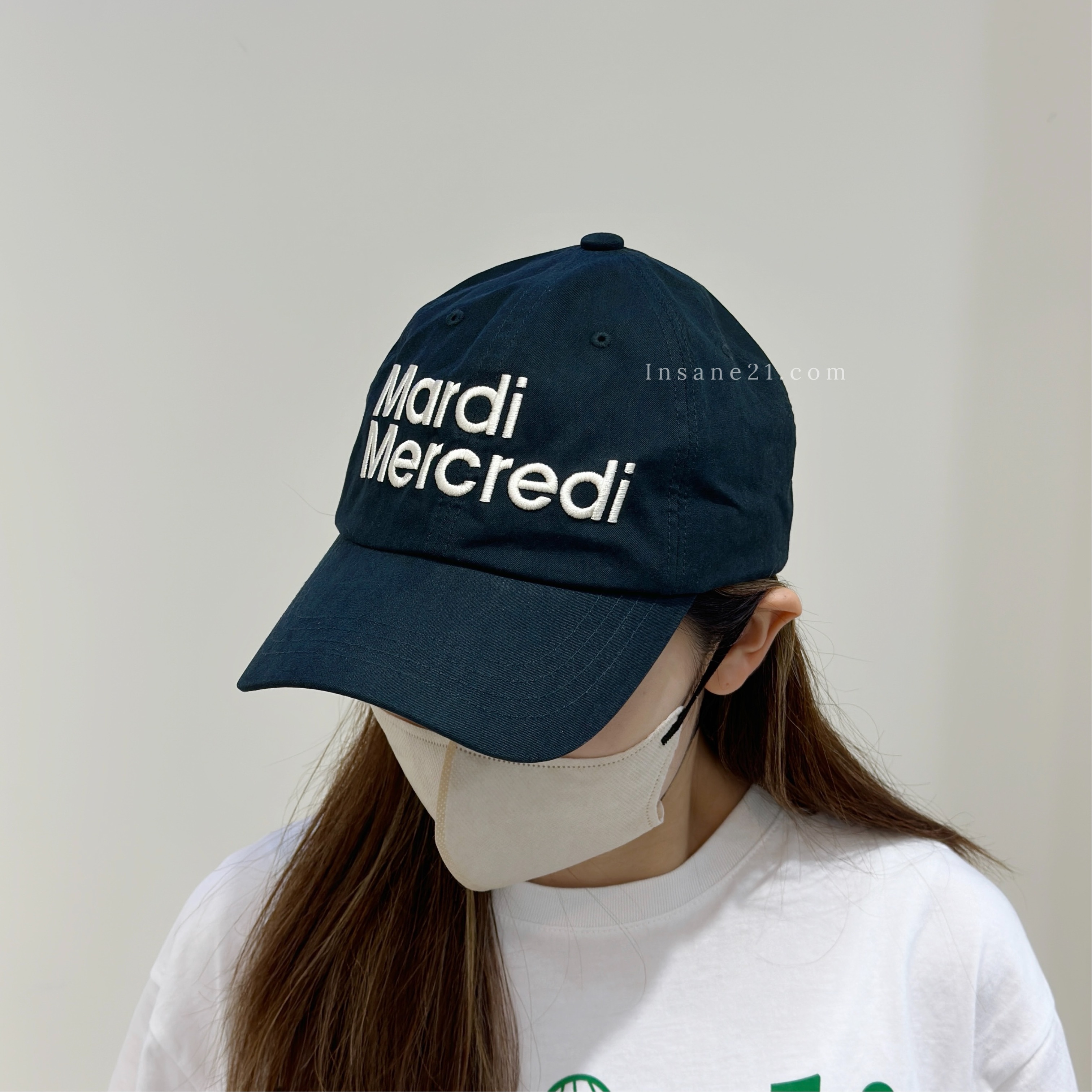 MARDI MERCREDI CAP 刺繡字體老帽黑