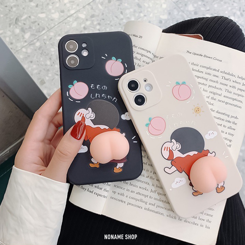 蠟筆小新 造型 屁股 紓壓 手機殼 兩色