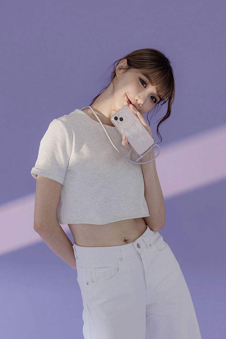 白色捕夢網 - (客製化) iPhone透明掛繩手機殼