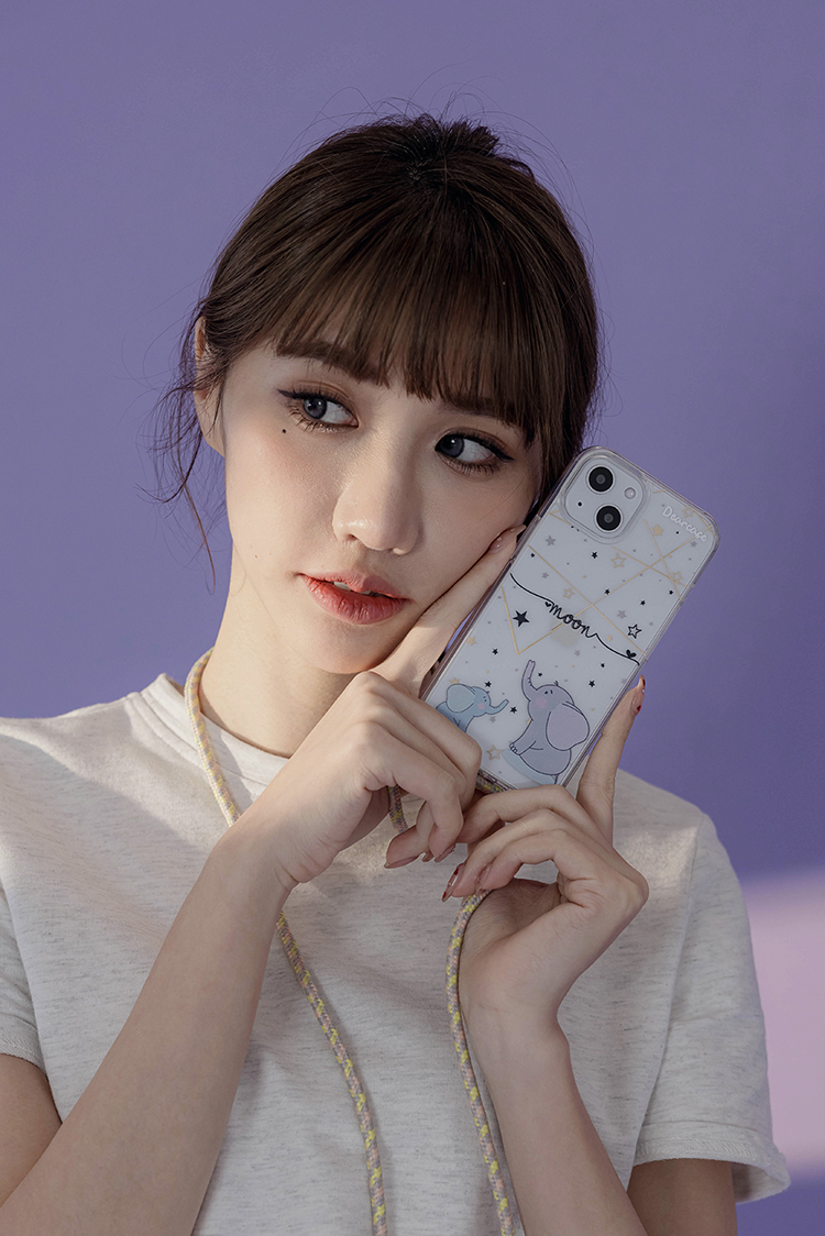 灰色小象 - (客製化) iPhone透明掛繩手機殼