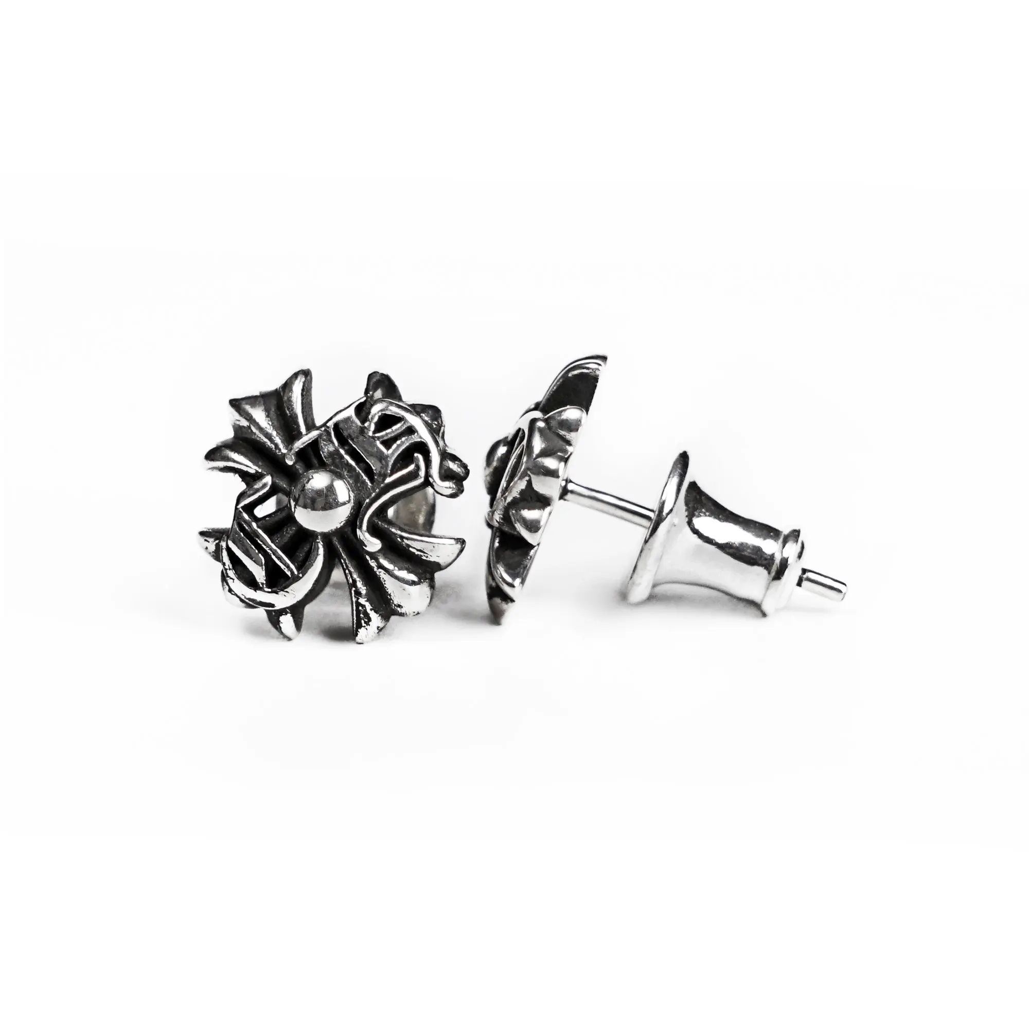 Chrome Hearts Plus Stud Earrings Silver-